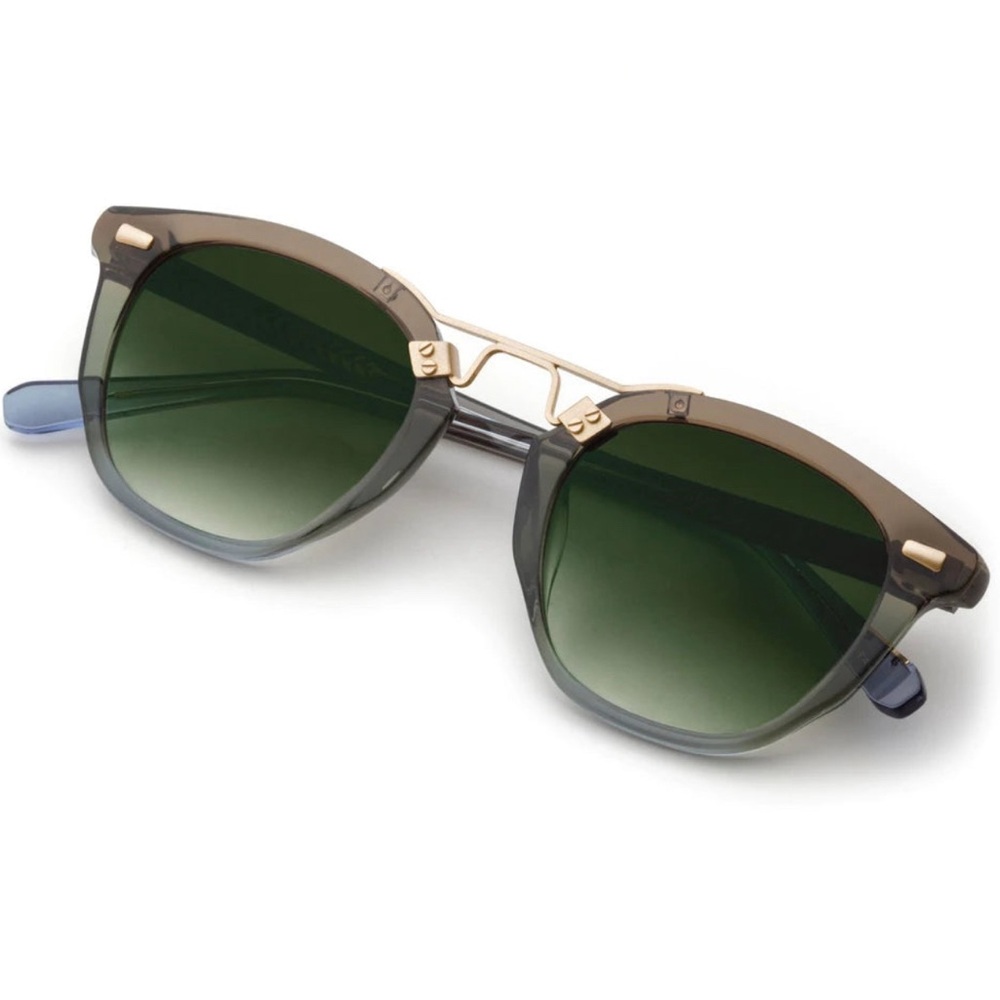 KREWE Beau Nylon Matcha 12k Sunglasses New with Box + Hardcase & travel bag